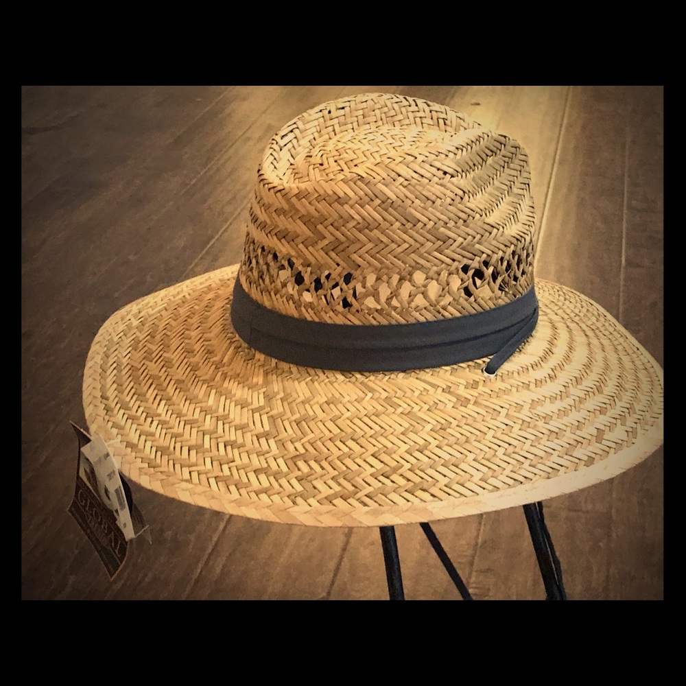 DPC Handmade seagrass sz M Fedora hat with strap